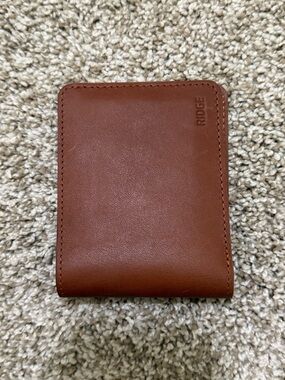 Ridge Bifold Leather Wallet Tobacco Brown RFID Protection